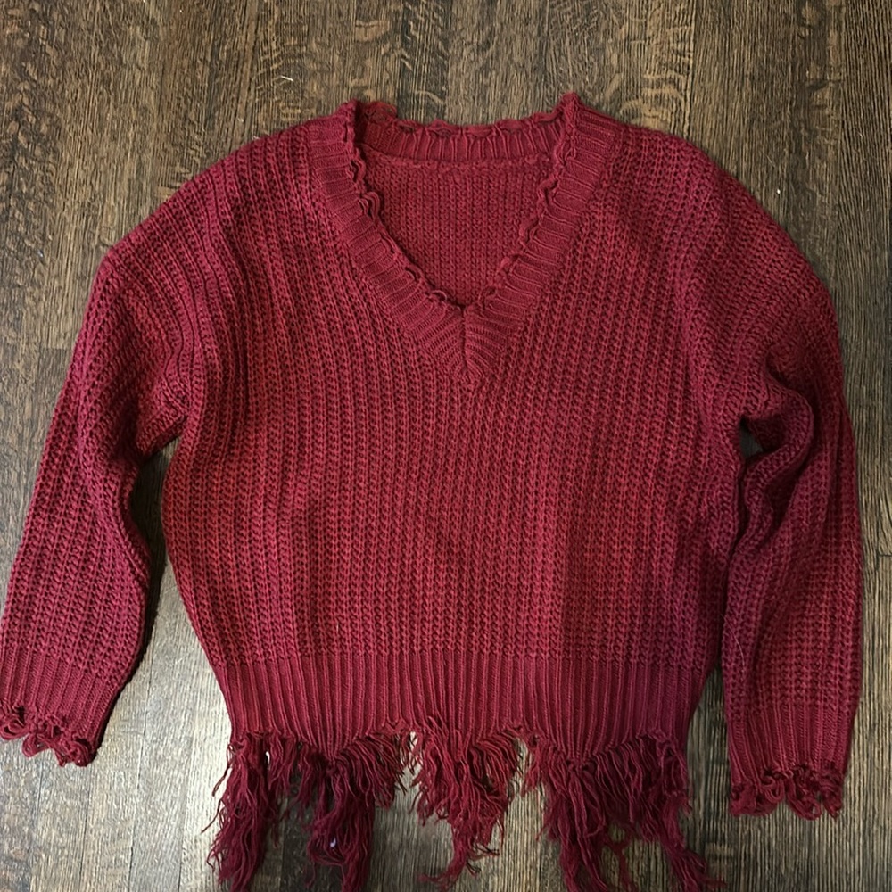 Maroon cropped sweater